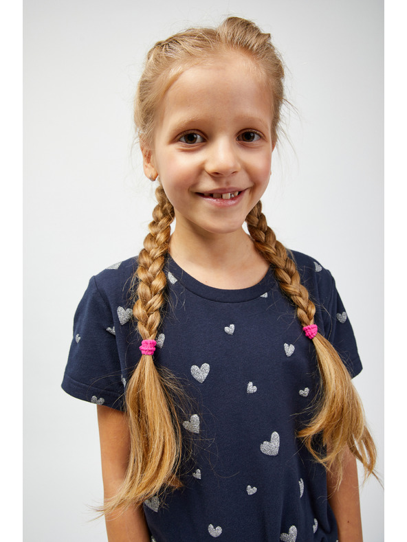 Sam 73 Tmavomodré dievčenské vzorované šaty SAM 73 Welo