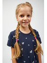Sam 73 Tmavomodré dievčenské vzorované šaty SAM 73 Welo