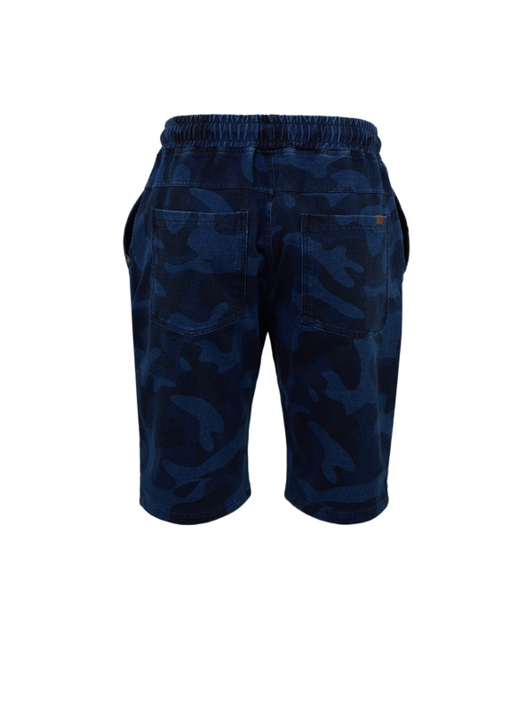 Sam 73 Tmavomodré pánske vzorované šortky SAM 73 Joseph