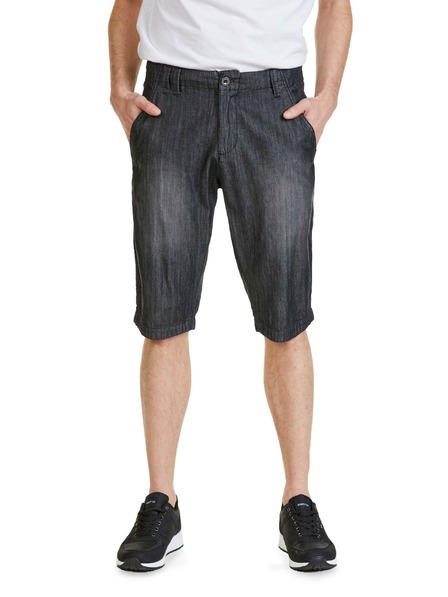 Sam 73 Čierne pánske džínsové šortky SAM 73 Kieran