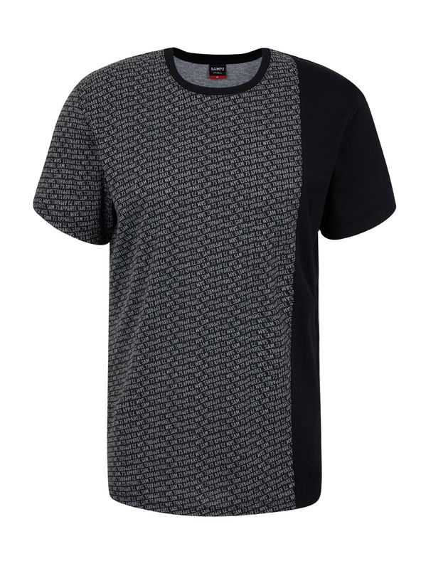 Sam 73 Čierne pánske vzorované tričko SAM 73 Paul