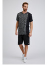 Sam 73 Čierne pánske vzorované tričko SAM 73 Paul