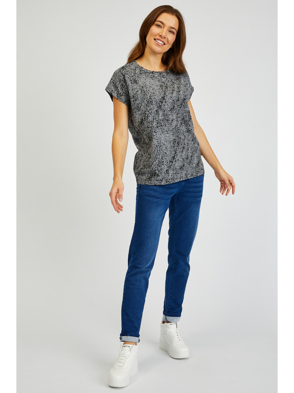 Sam 73 Tmavosivé dámske vzorované tričko SAM 73 Veronica