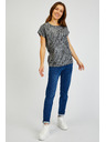 Sam 73 Tmavosivé dámske vzorované tričko SAM 73 Veronica
