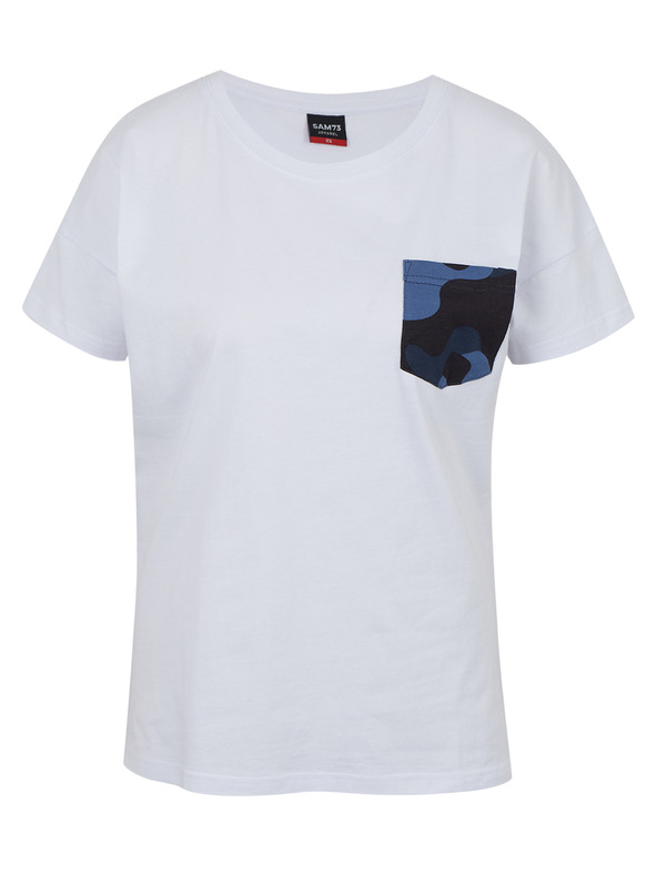 Sam 73 Biele dámske tričko s vreckom SAM 73 Marie