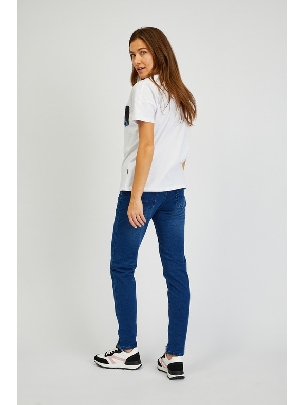 Sam 73 Biele dámske tričko s vreckom SAM 73 Marie