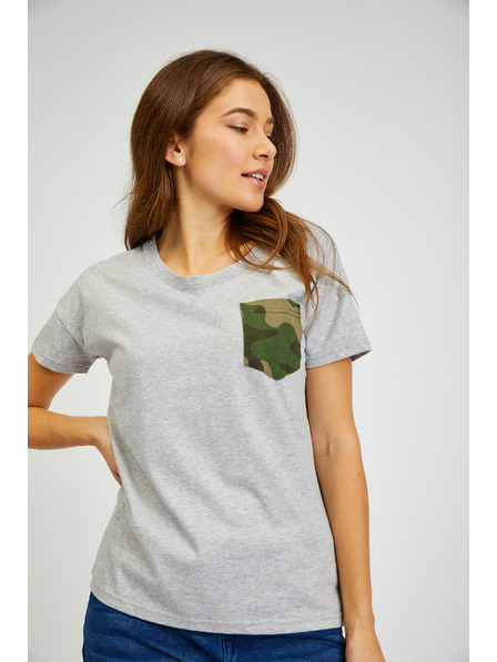 Sam 73 Šedé dámske tričko s vreckom SAM 73 Marie