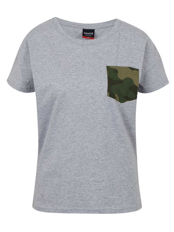 Sam 73 Šedé dámske tričko s vreckom SAM 73 Marie