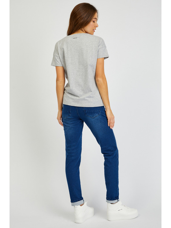 Sam 73 Šedé dámske tričko s vreckom SAM 73 Marie