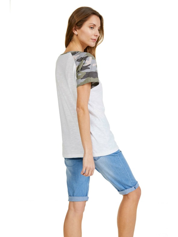 Sam 73 Biele dámske vzorované tričko SAM 73 Rose