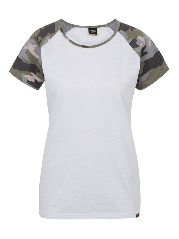 Sam 73 Biele dámske vzorované tričko SAM 73 Rose