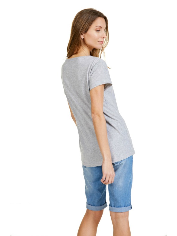 Sam 73 Šedé dámske tričko SAM 73 Ilda s potlačou