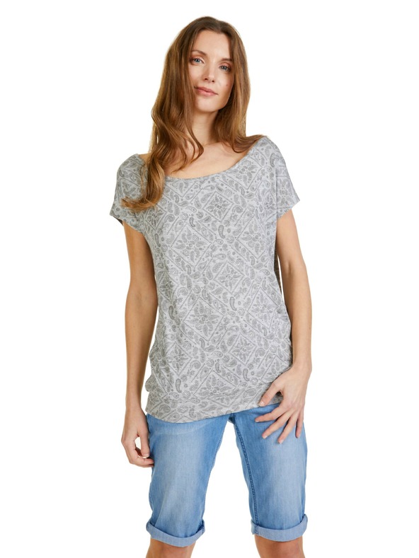 Sam 73 Svetlošedé dámske vzorované tričko SAM 73 Cindy