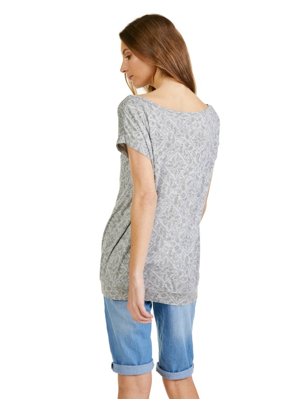 Sam 73 Svetlošedé dámske vzorované tričko SAM 73 Cindy