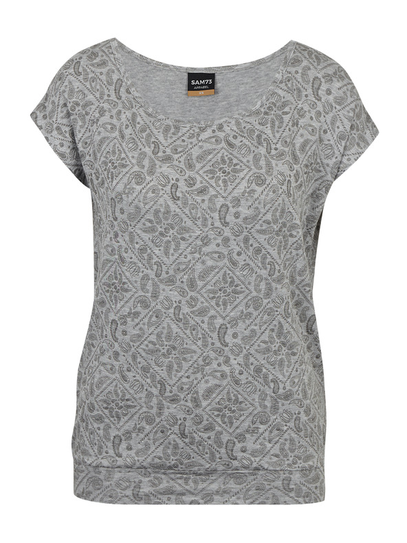 Sam 73 Svetlošedé dámske vzorované tričko SAM 73 Cindy