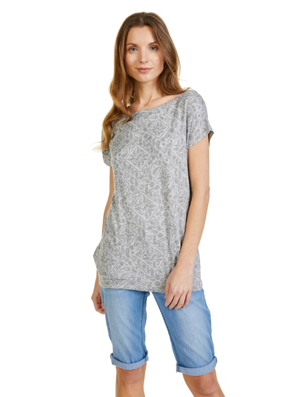 Sam 73 Svetlošedé dámske vzorované tričko SAM 73 Cindy