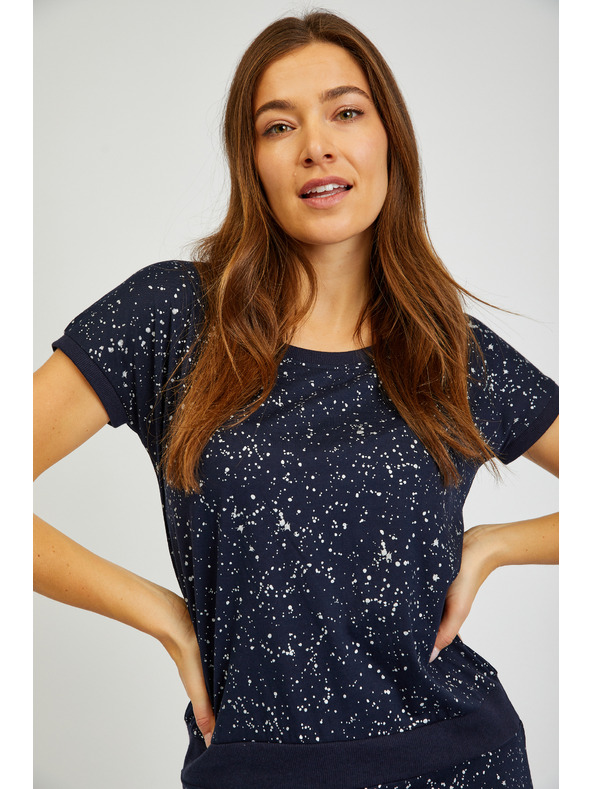 Sam 73 Tmavomodré dámske vzorované šaty SAM 73 Nika