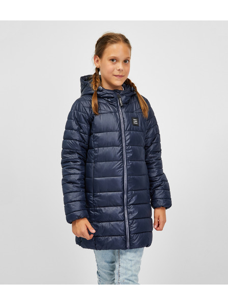 Sam 73 Tmavomodrý detský prešívaný kabát s kapucňou SAM 73 Nadine