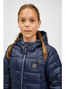 Sam 73 Tmavomodrý detský prešívaný kabát s kapucňou SAM 73 Nadine