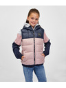 Sam 73 Modro-ružová dievčenská prešívaná vesta s kapucňou SAM 73 Jifunza