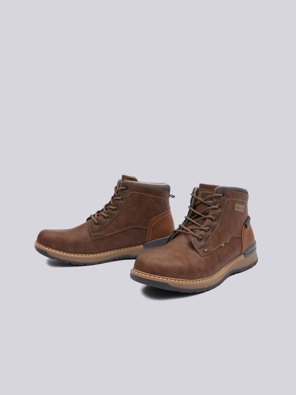 Sam 73 Hnedé pánske zimné členkové topánky SAM 73 Busbyr
