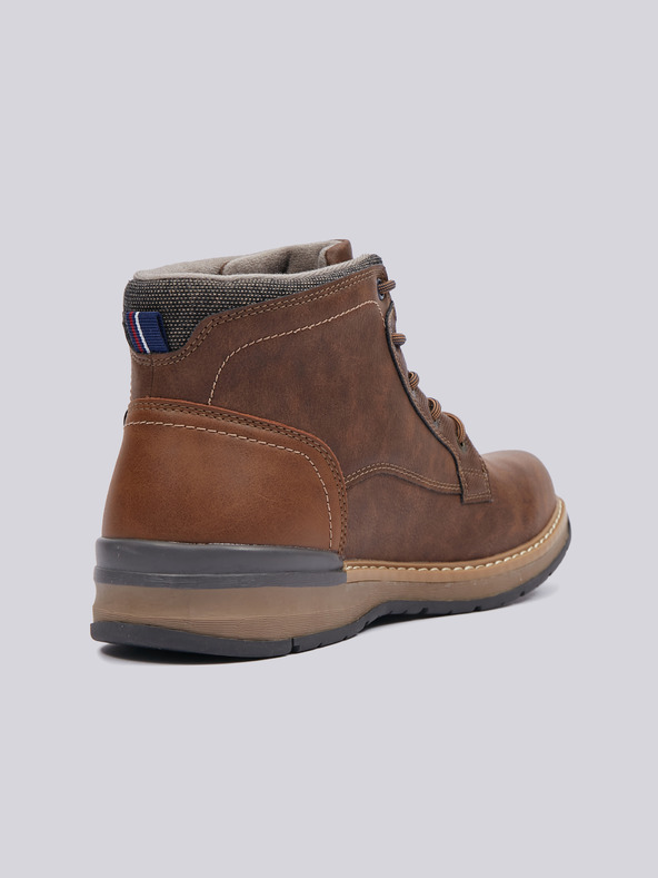 Sam 73 Hnedé pánske zimné členkové topánky SAM 73 Busbyr