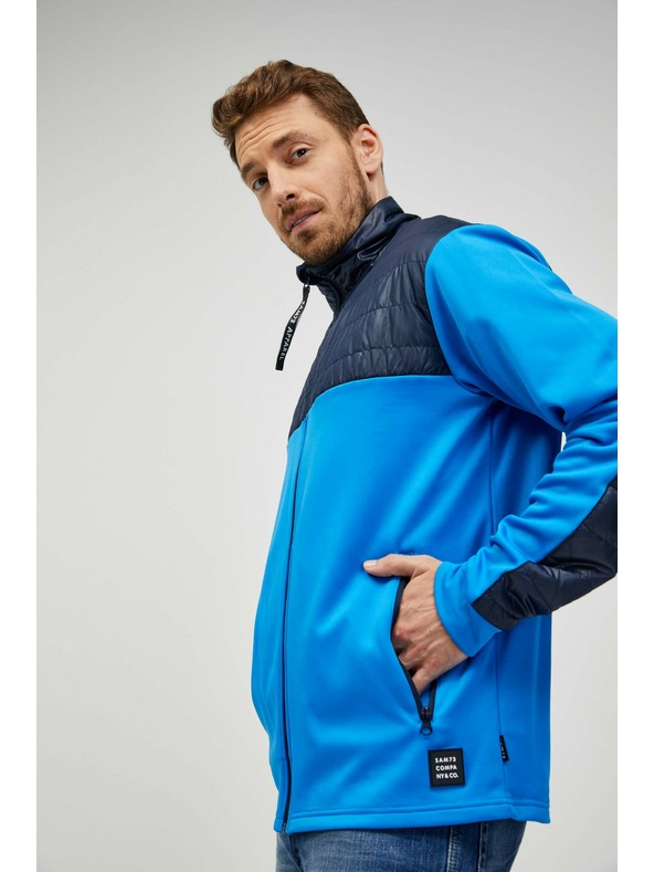 Sam 73 Modrá pánska mikina na zips SAM 73 Judin