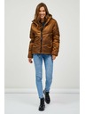 Sam 73 Hnedá dámska prešívaná zimná bunda s kapucňou SAM 73 Gede