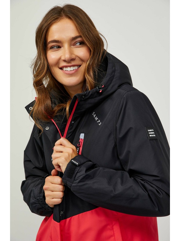 Sam 73 Červeno-čierna dámska bunda SAM 73 Gyasi