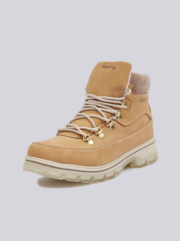 Sam 73 Svetlohnedé dámske zimné členkové čižmy SAM 73 Nasawota