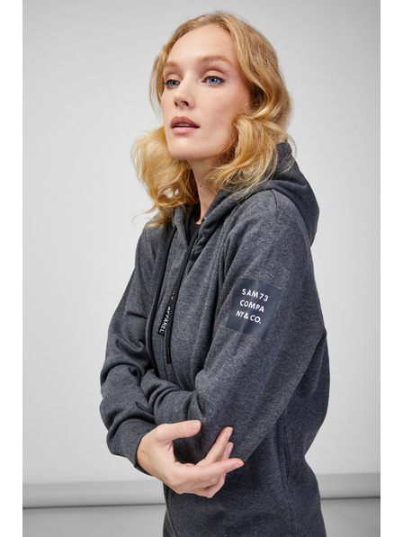 Sam 73 Šedá dámska žíhaná mikina so zipsom SAM 73 Drusilia
