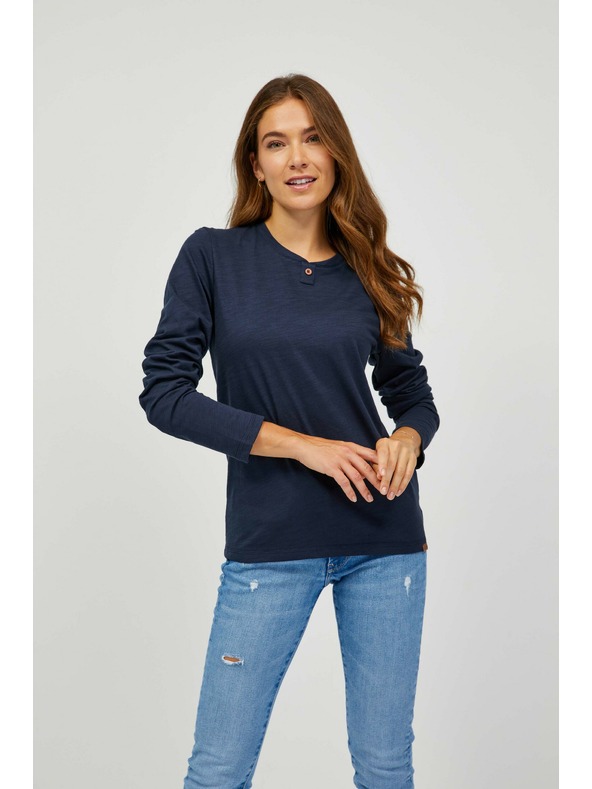 Sam 73 Tmavomodré dámske tričko s dlhým rukávom SAM 73 Naivara