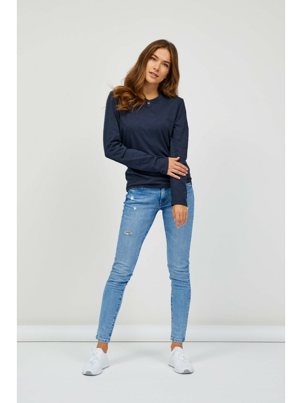 Sam 73 Tmavomodré dámske tričko s dlhým rukávom SAM 73 Naivara
