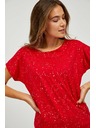 Sam 73 Červené dámske vzorované tričko SAM 73 Heqa