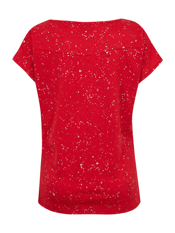 Sam 73 Červené dámske vzorované tričko SAM 73 Heqa