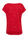Sam 73 Červené dámske vzorované tričko SAM 73 Heqa