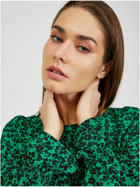 Orsay Čierno-zelená dámska kvetovaná blúzka ORSAY