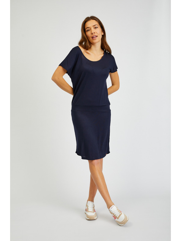 Sam 73 Tmavomodré dámske základné šaty SAM73 Corvus