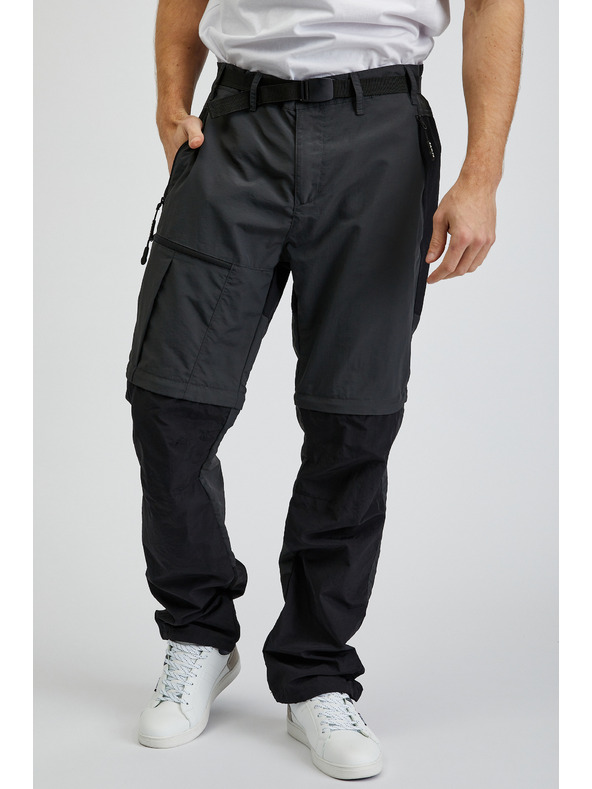 Sam 73 Čiernošedé pánske nohavice s odopínateľnou nohavicou SAM73 Walter