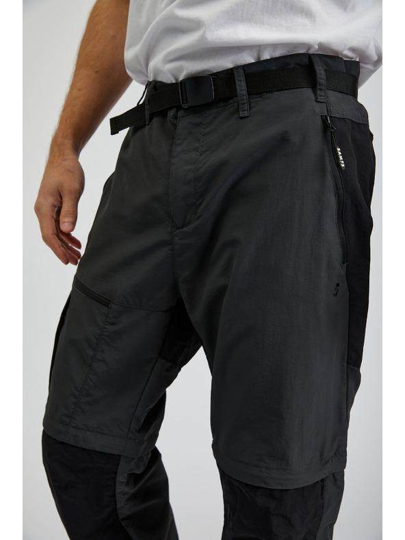 Sam 73 Čiernošedé pánske nohavice s odopínateľnou nohavicou SAM73 Walter