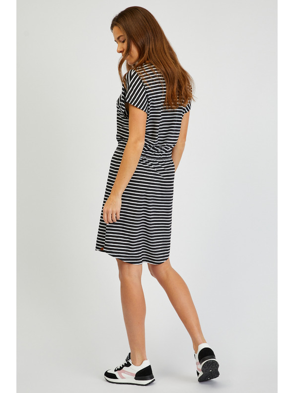 Sam 73 Bielo-čierne dámske pruhované šaty SAM73 Sagitta