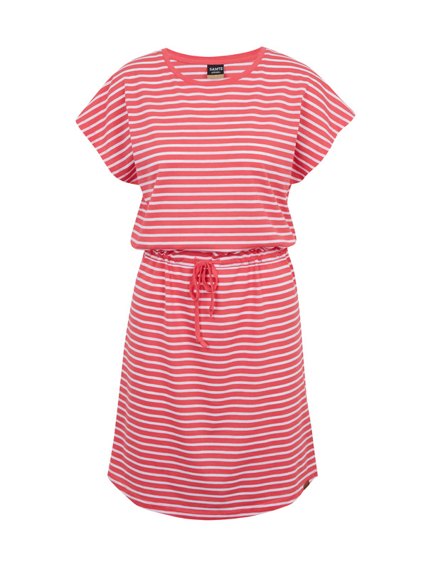 Sam 73 Bielo-červené dámske pruhované šaty SAM73 Sagitta