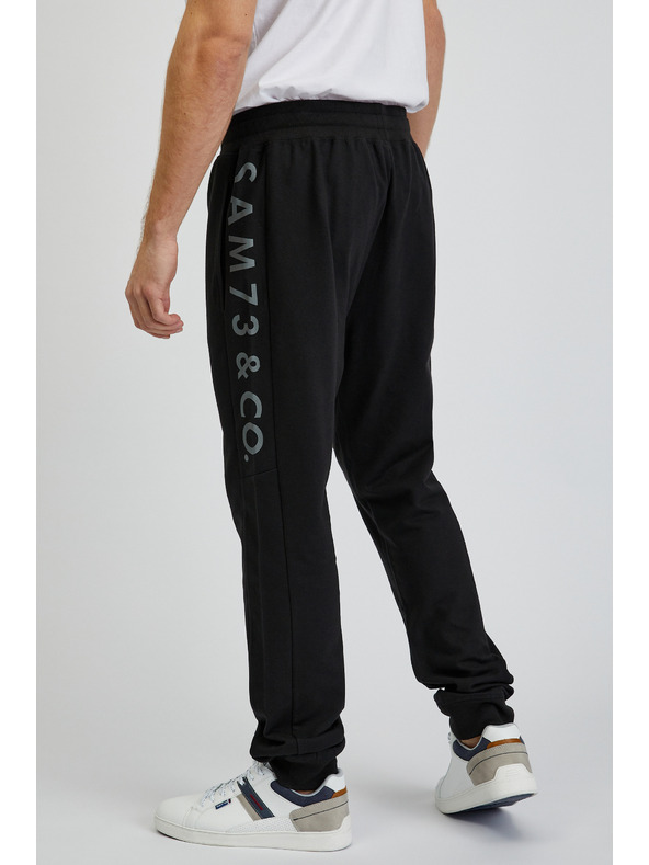 Sam 73 Čierne pánske tepláky s nápisom SAM73 Dio