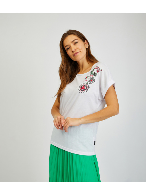 Sam 73 Biele dámske tričko s potlačou SAM73 Bootes