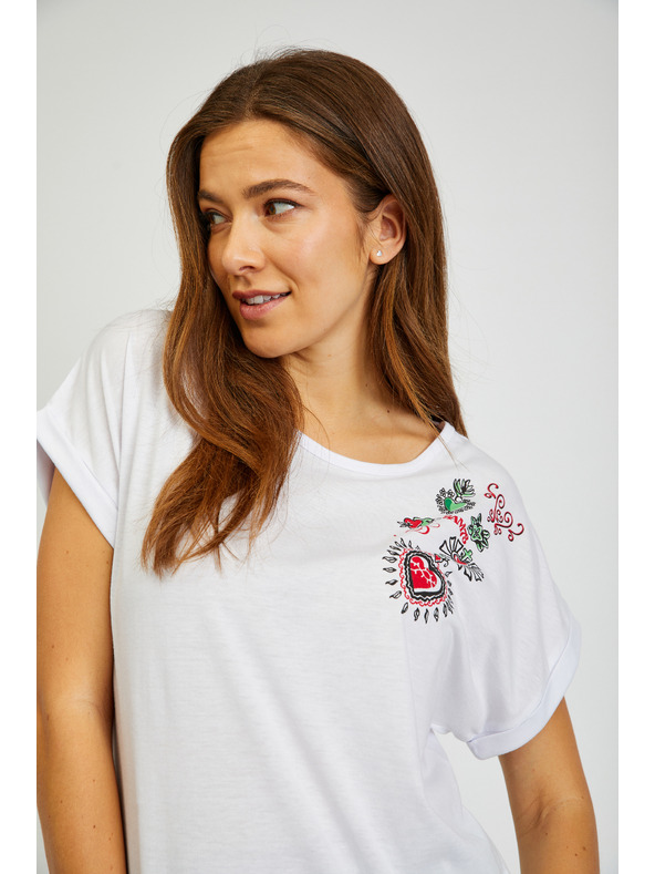 Sam 73 Biele dámske tričko s potlačou SAM73 Bootes