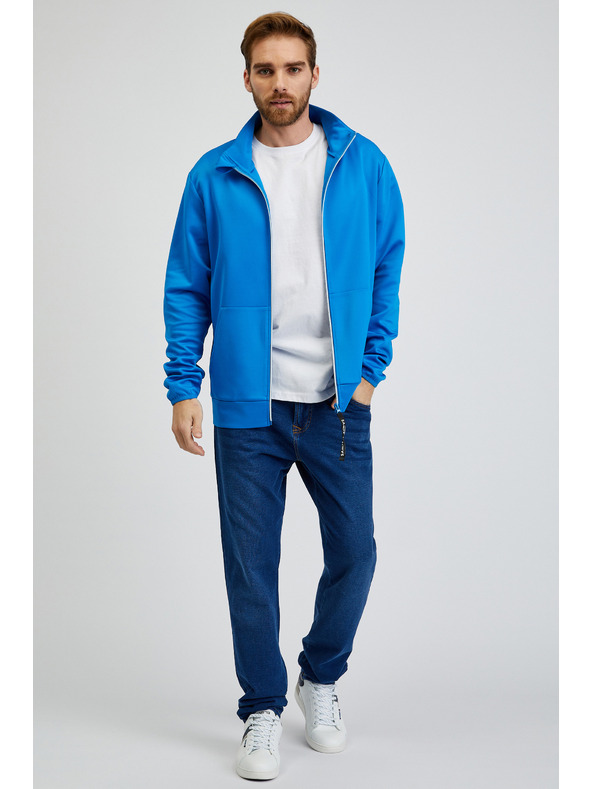 Sam 73 Modrá pánska mikina na zips SAM73 Stephen