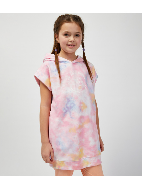 Sam 73 Modro-ružová dievčenská predĺžená mikina bez rukávov SAM73 Pyr