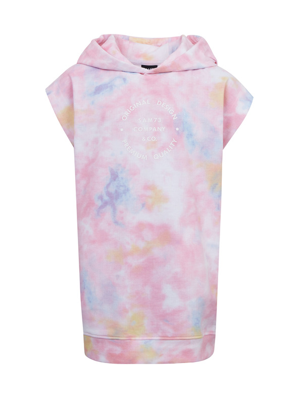 Sam 73 Modro-ružová dievčenská predĺžená mikina bez rukávov SAM73 Pyr