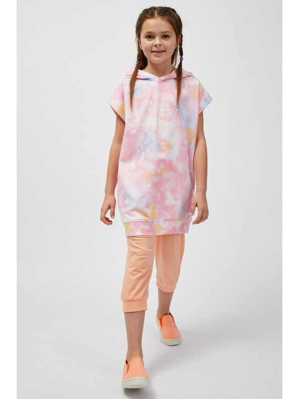 Sam 73 Modro-ružová dievčenská predĺžená mikina bez rukávov SAM73 Pyr