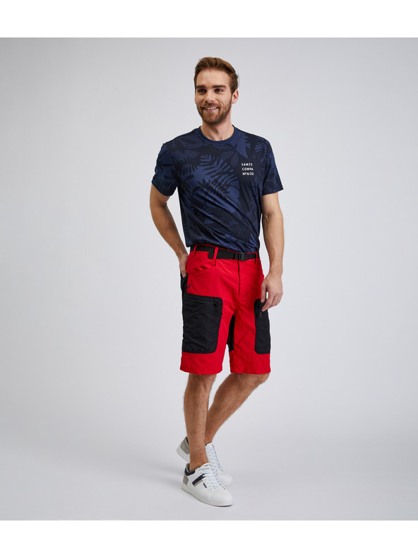 Sam 73 Čierno-červené pánske šortky SAM73 Andalusit